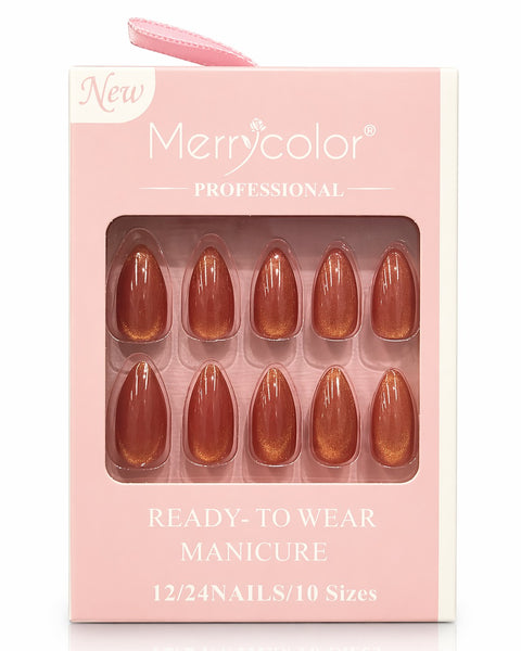Uñas postizas efecto cat eye Merrycolor