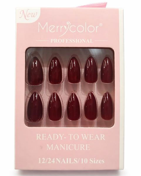 Uñas postizas rojo profundo Merrycolor