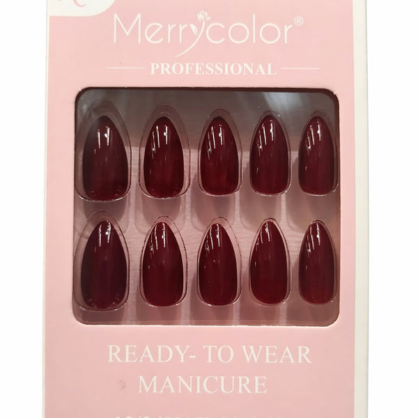 Uñas postizas rojo profundo Merrycolor