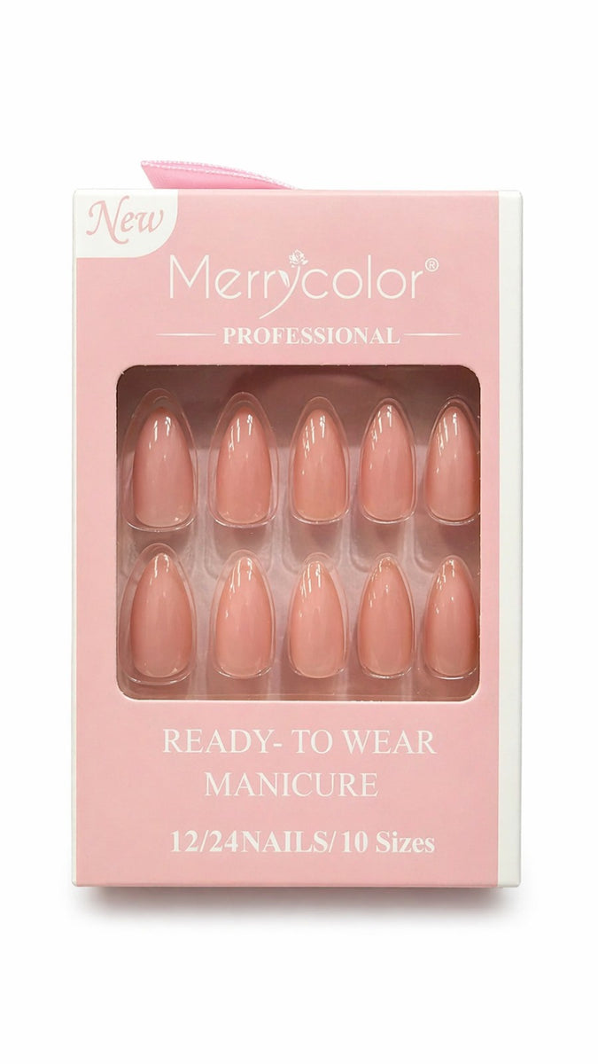 Uñas postizas rosado nude Merrycolor