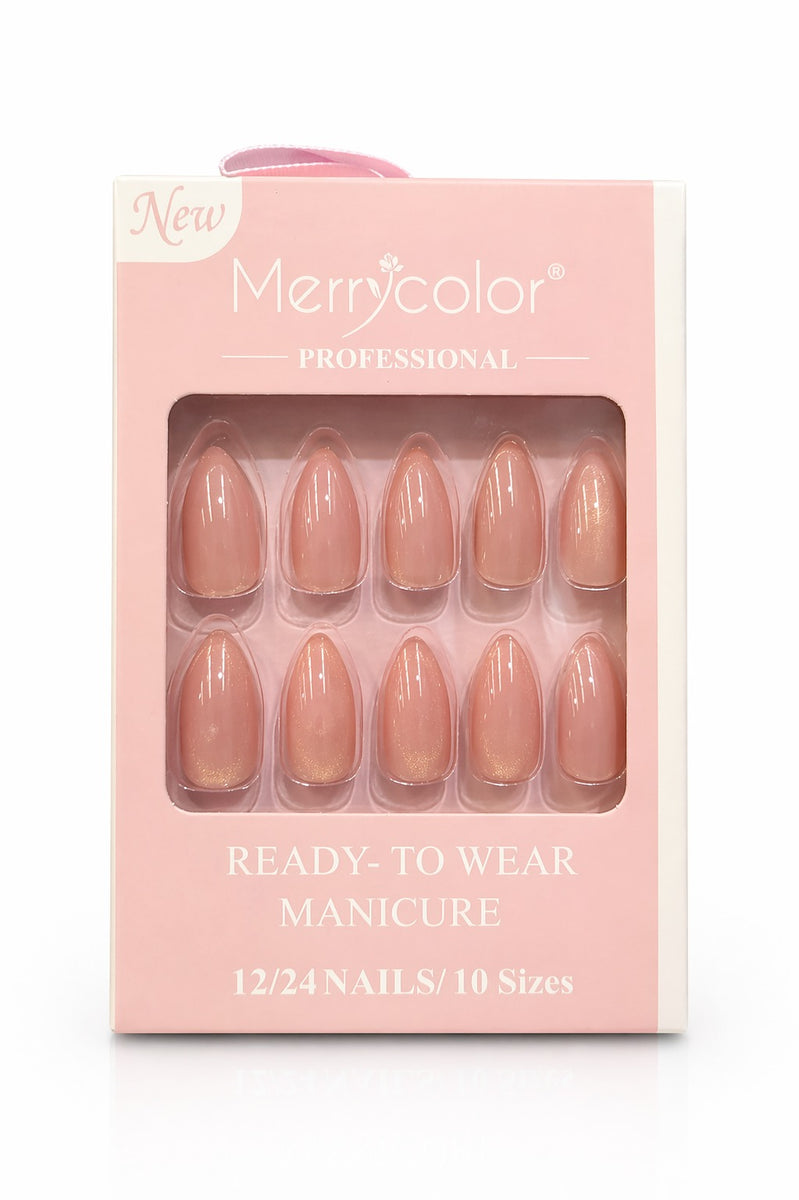 Uñas postizas rosado efecto aurora Merrycolor