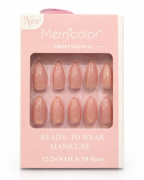 Uñas postizas rosado efecto aurora Merrycolor