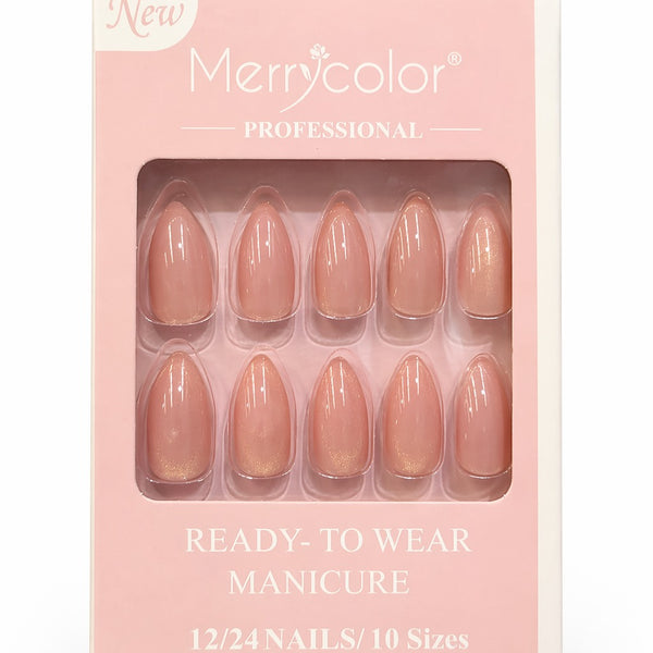Uñas postizas rosado efecto aurora Merrycolor