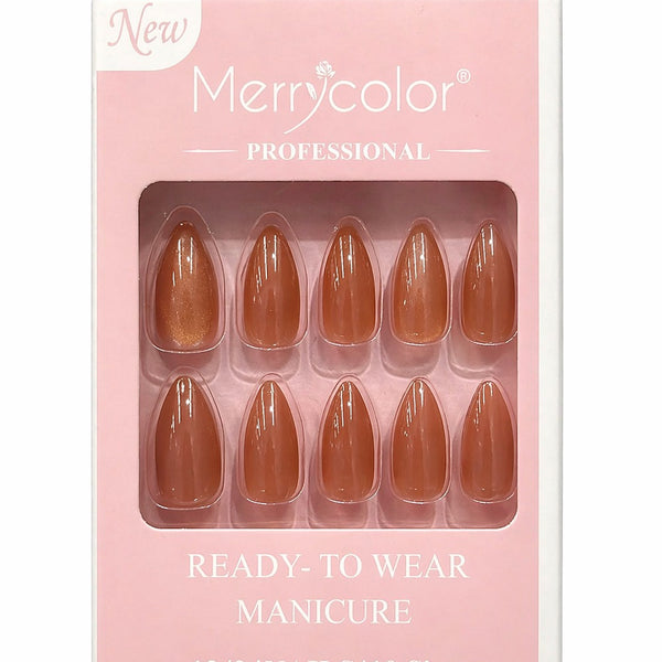 Uñas postizas terracota efecto aurora Merrycolor