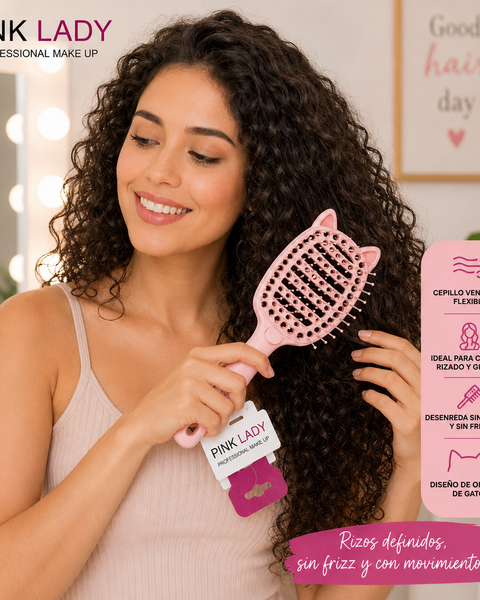 Cepillo ventilado flexible para cabello rizado y grueso