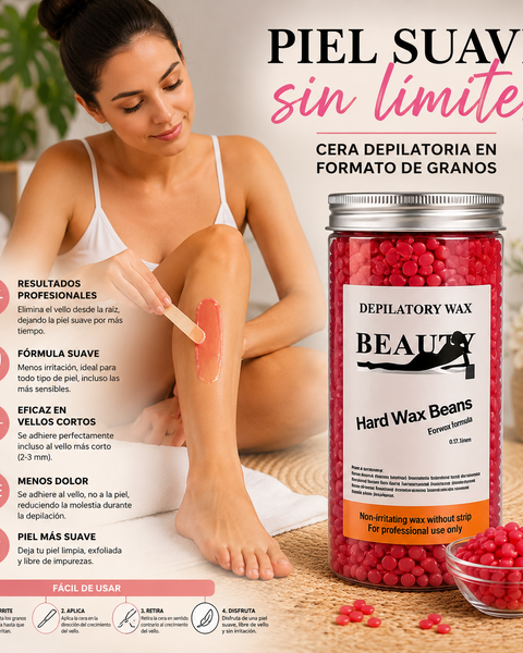 Cera élastica depilatoria en perlas |  400g Hard Wax Bean