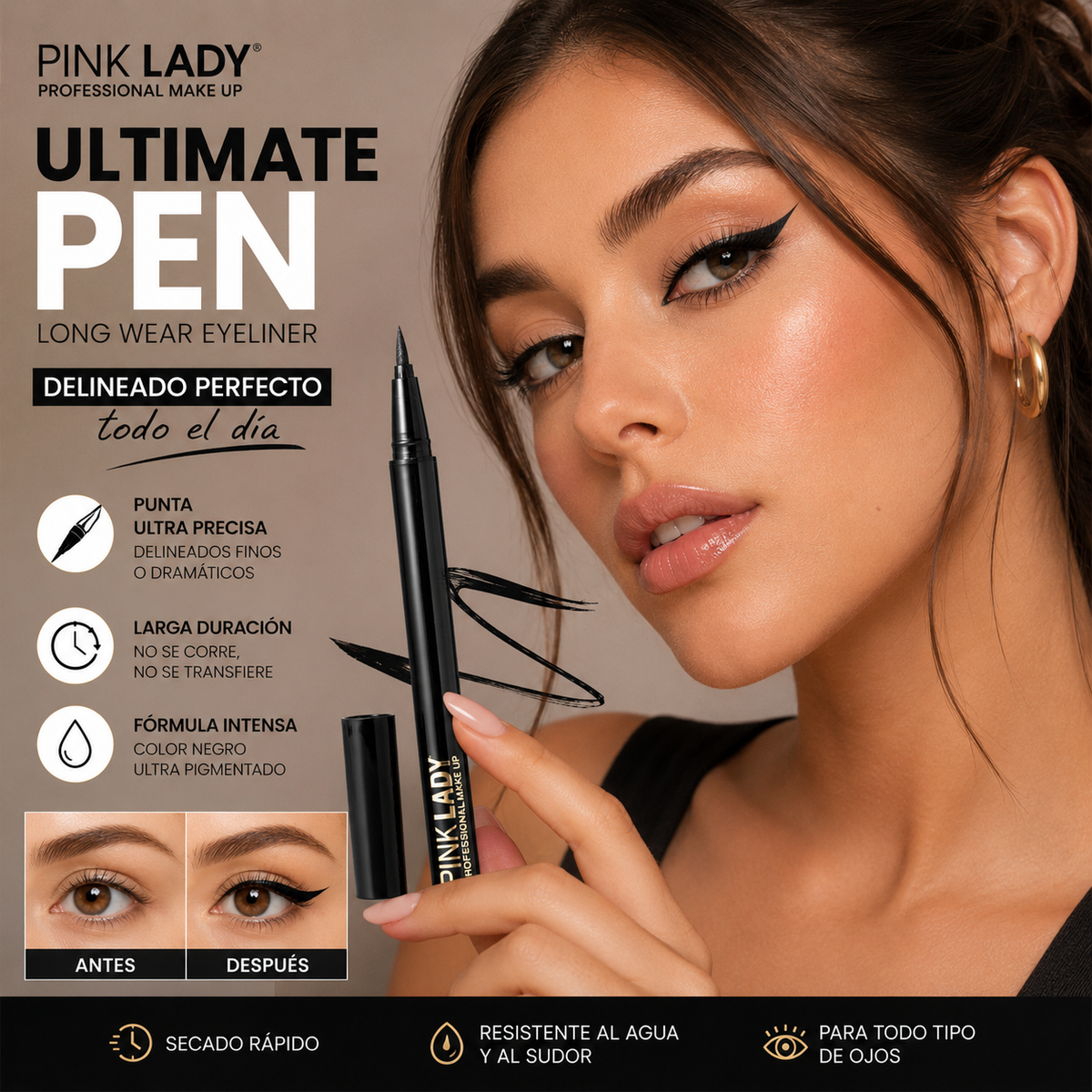 Delineador Líquido Plumón Calligraphic Waterproof 24hrs