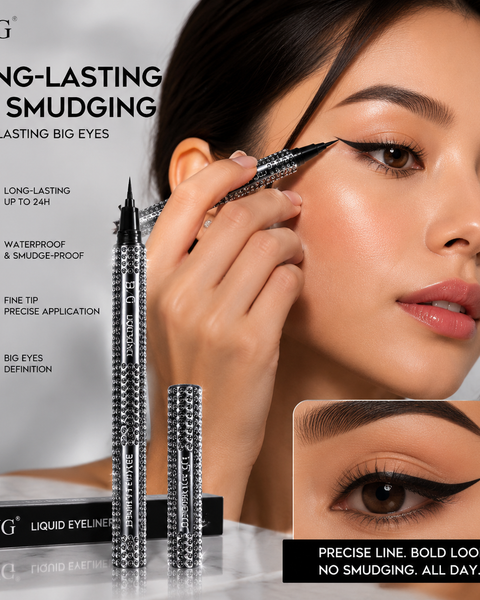 Delineador Líquido de Ojos Punta Fina - Long-Lasting No Smudging (Efecto Diamante) BGV