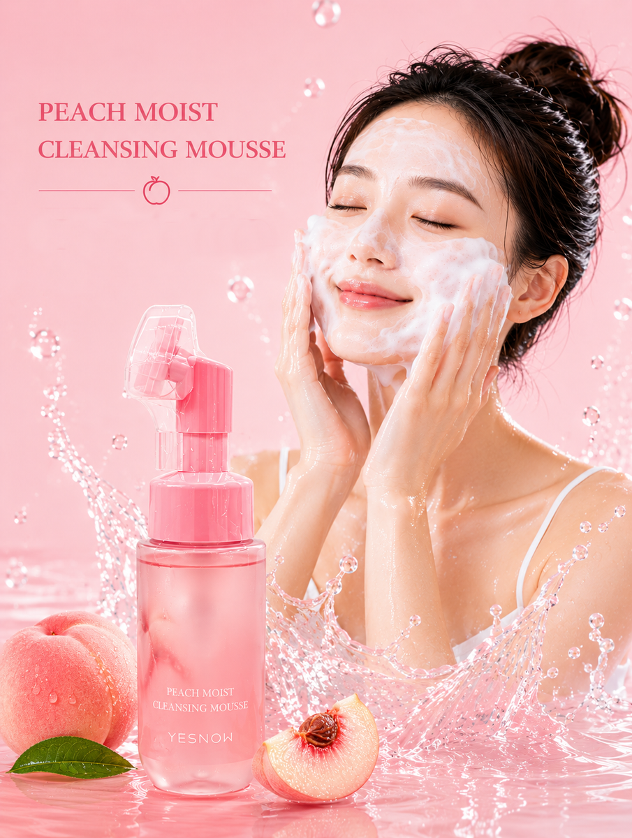 Espuma de limpieza facial c/extracto de melocotón 230ml Yesnow