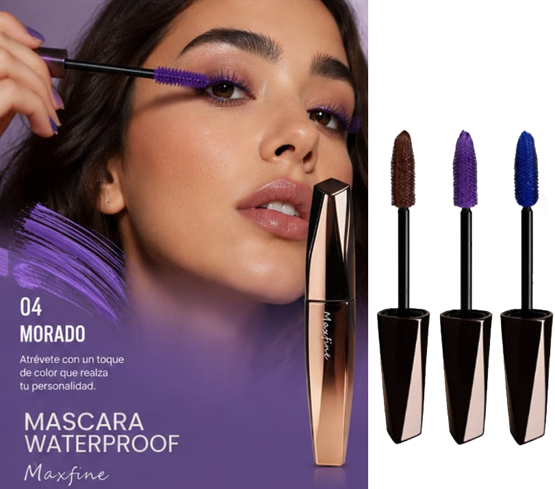 Máscara de pestañas color morado | Waterproof Maxfine