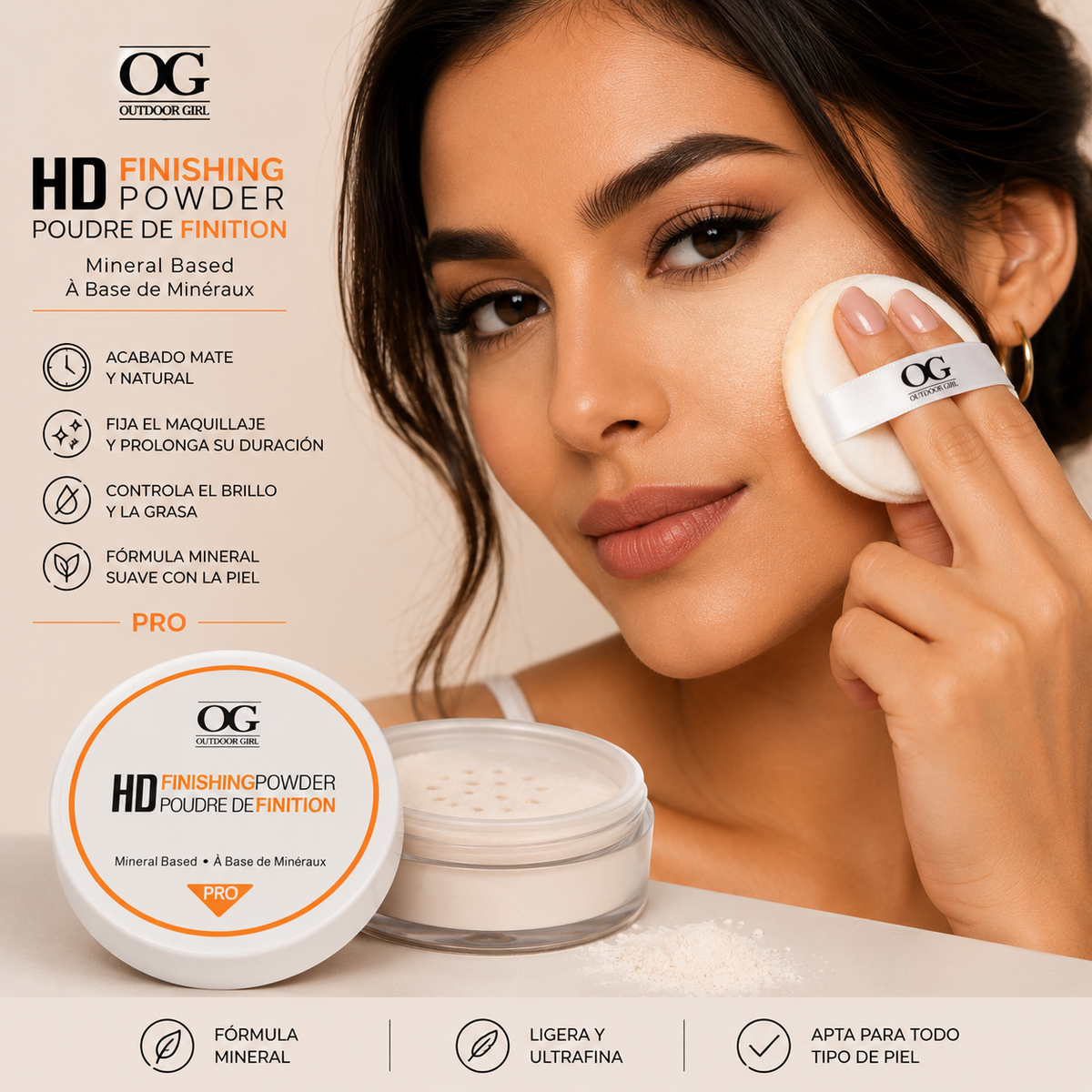 Polvo Suelto Sellador Traslúcido HD Finishing Powder PRO OG