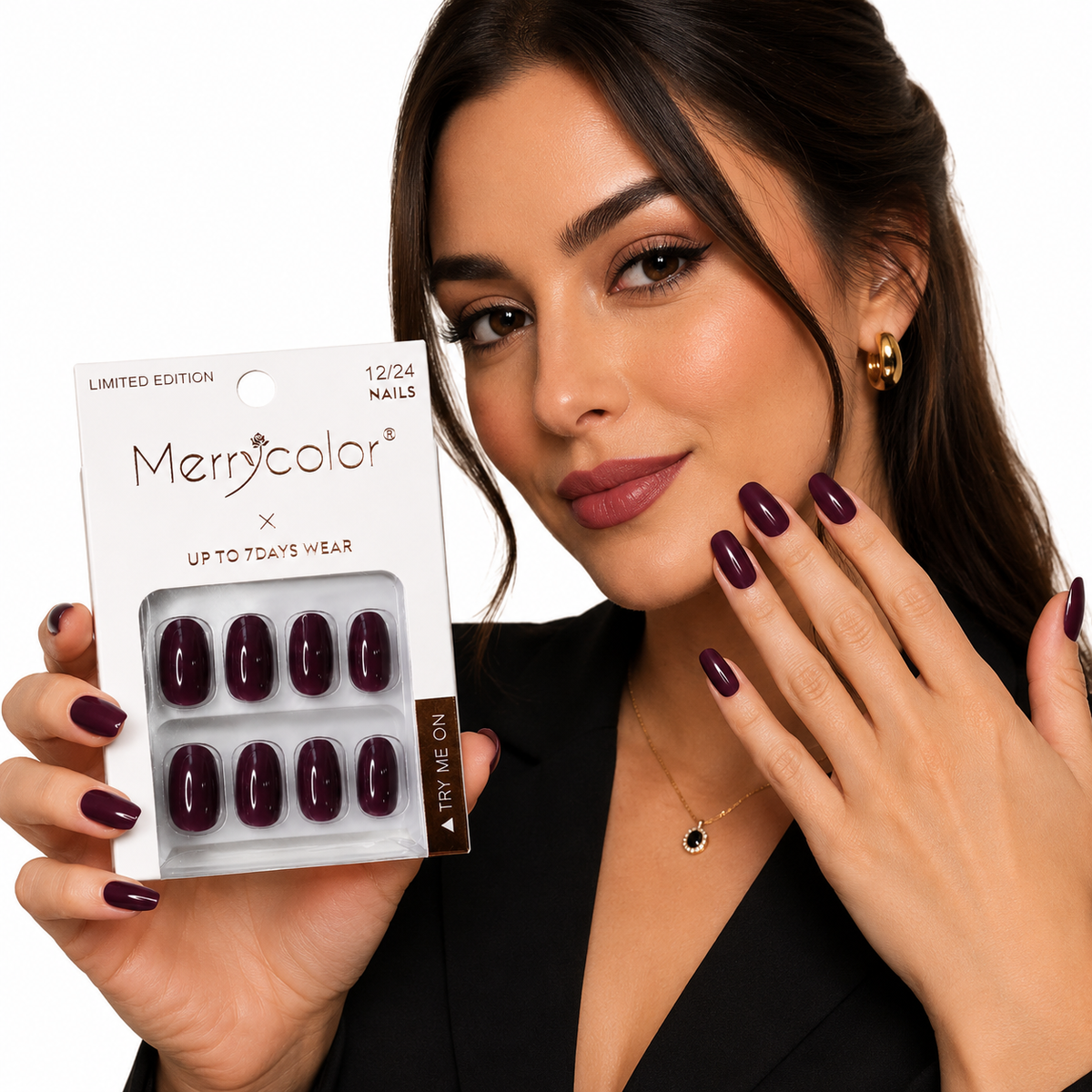 Uñas Postizas Pequeñas De Fácil Aplicación MerryColor