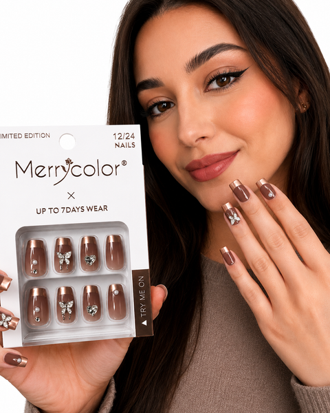 Uñas postizas con pedrería Merrycolor