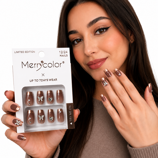 Uñas postizas con pedrería Merrycolor