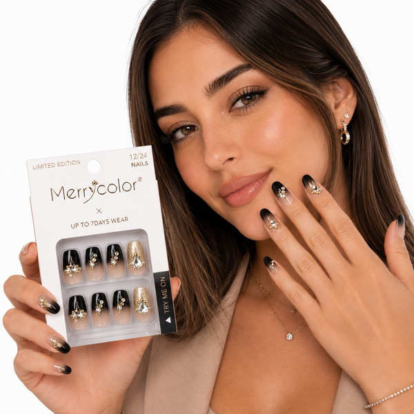 Uñas postizas con pedrería Merrycolor