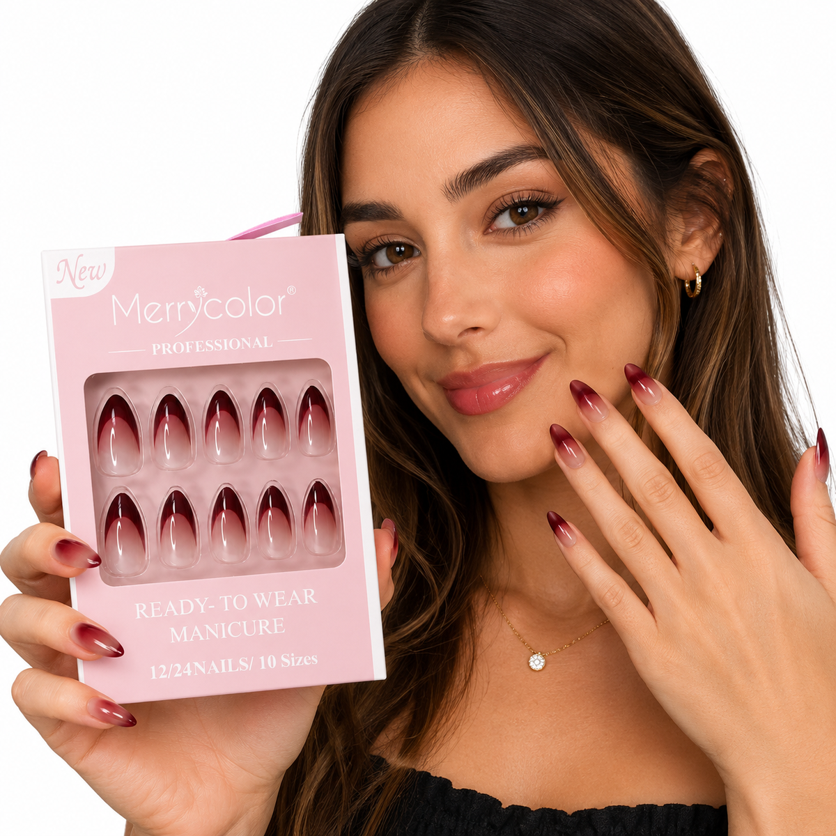 Uñas Postizas Francesas De Fácil Aplicación MerryColor
