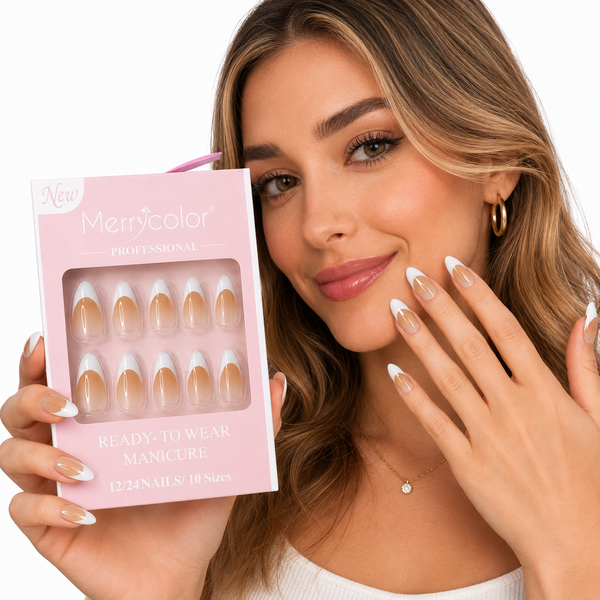 Uñas Postizas Francesas De Fácil Aplicación MerryColor