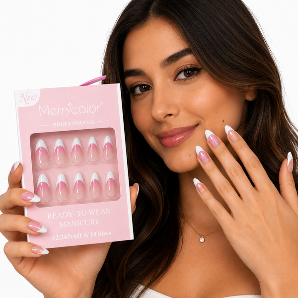 Uñas Postizas Francesas De Fácil Aplicación MerryColor