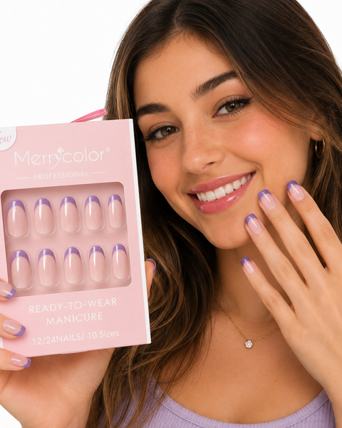 Uñas Postizas Francesas Pequeñas De Fácil Aplicación MerryColor