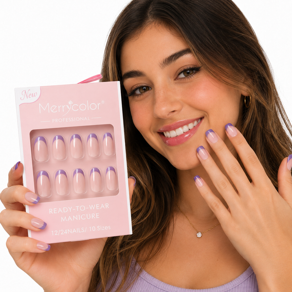 Uñas Postizas Francesas Pequeñas De Fácil Aplicación MerryColor