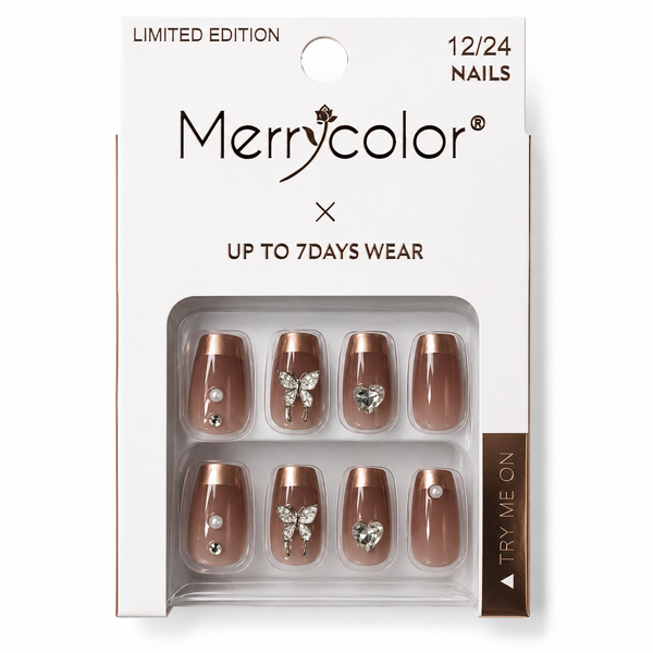 Uñas postizas con pedrería Merrycolor