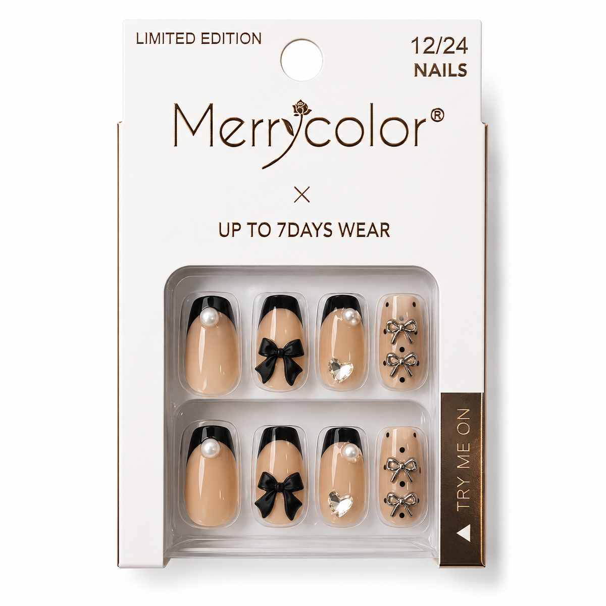 Uñas postizas con pedrería Merrycolor