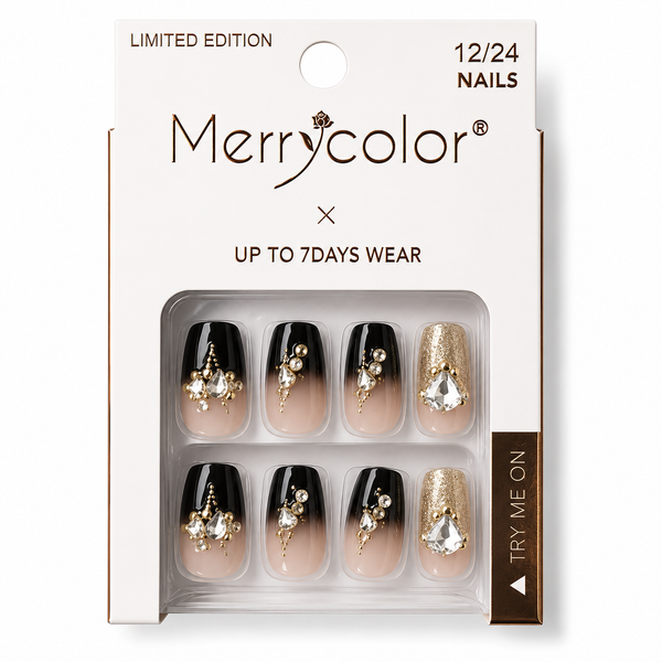 Uñas postizas con pedrería Merrycolor