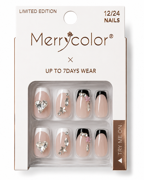 Uñas postizas con pedrería Merrycolor