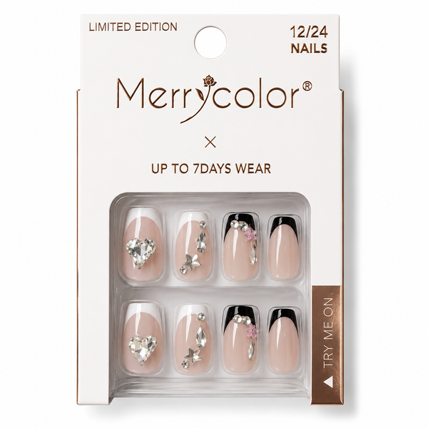 Uñas postizas con pedrería Merrycolor