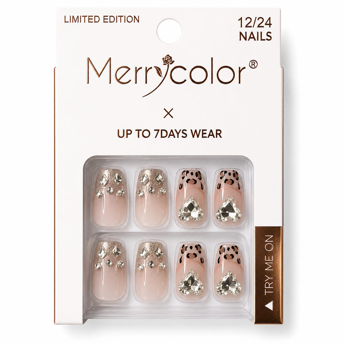 Uñas postizas con pedrería Merrycolor