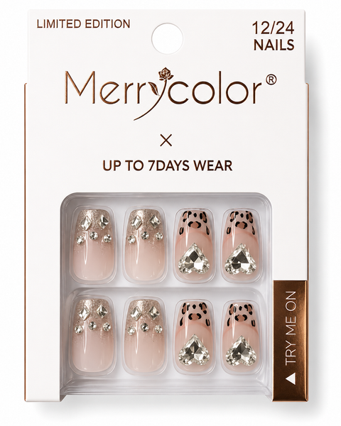 Uñas postizas con pedrería Merrycolor