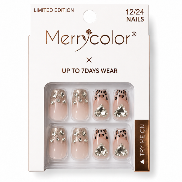 Uñas postizas con pedrería Merrycolor