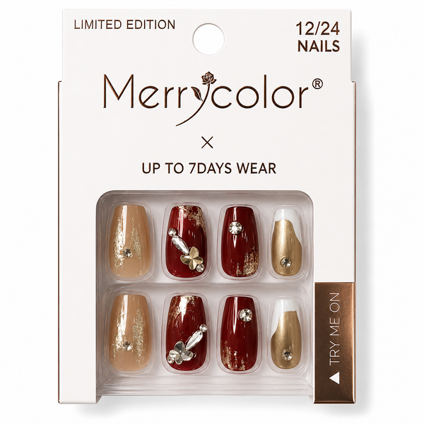 Uñas postizas con pedrería Merrycolor
