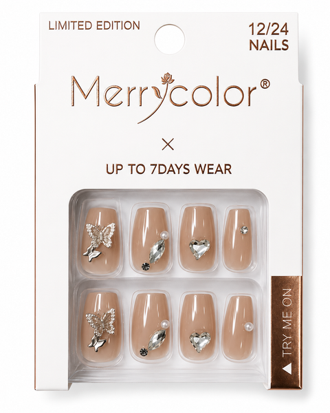 Uñas postizas con pedrería Merrycolor