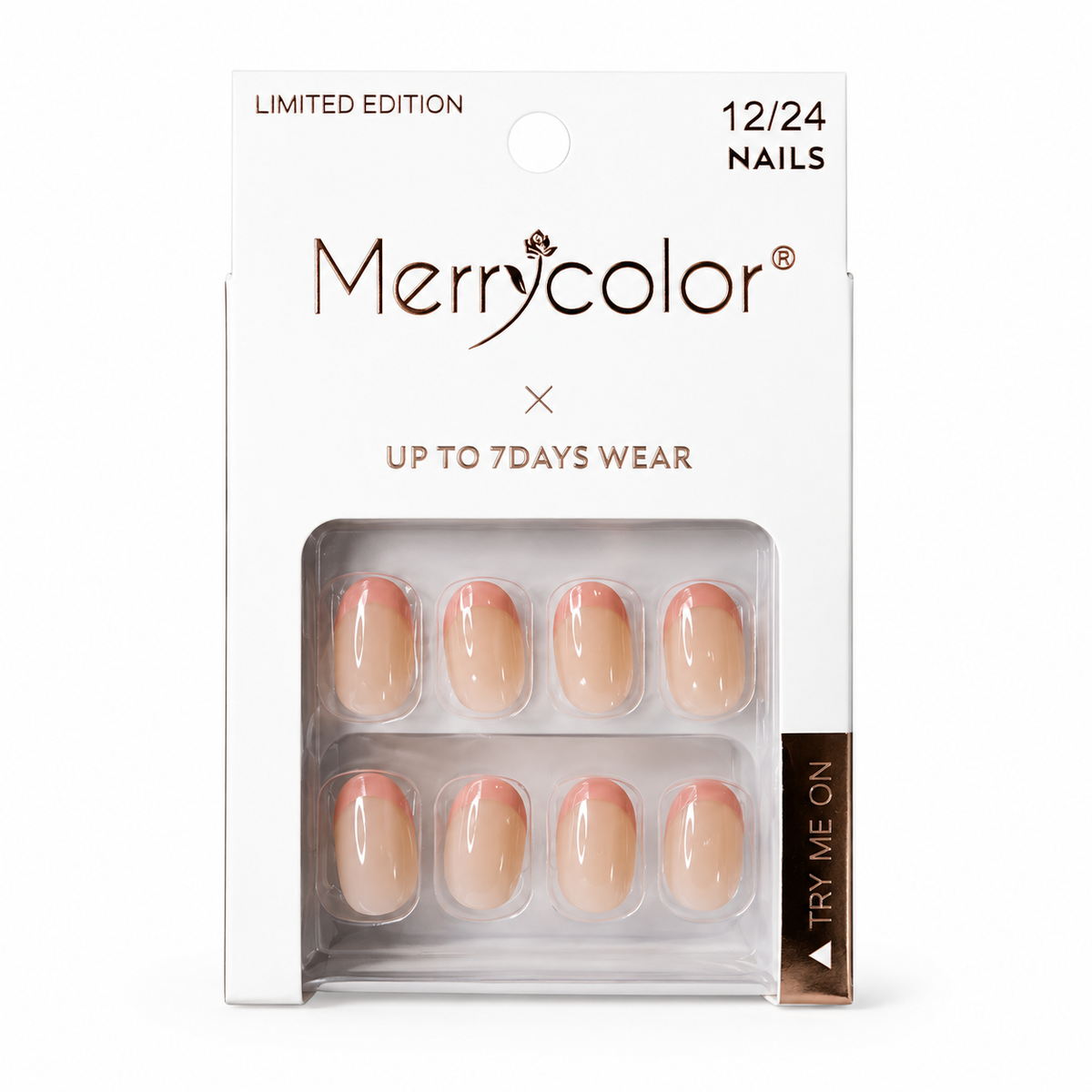 Uñas Postizas Francesas Pequeñas De Fácil Aplicación MerryColor