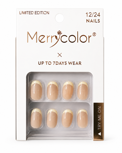 Uñas Postizas Francesas Pequeñas De Fácil Aplicación MerryColor