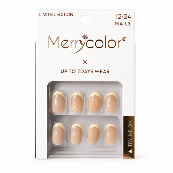 Uñas Postizas Francesas Pequeñas De Fácil Aplicación MerryColor