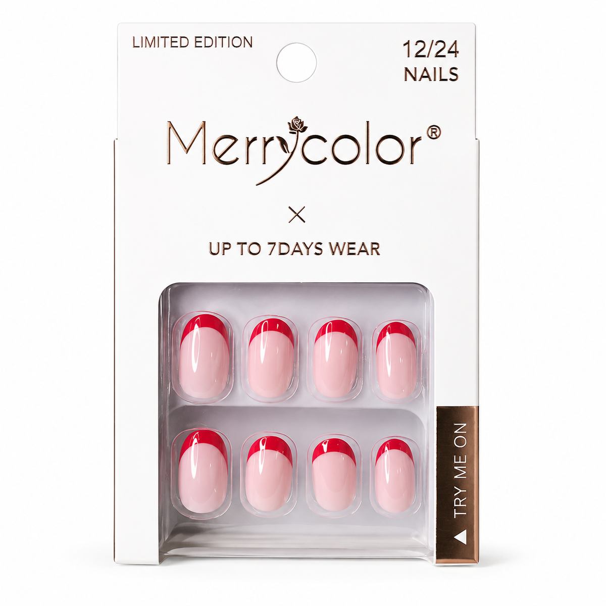 Uñas Postizas Francesas Pequeñas De Fácil Aplicación MerryColor