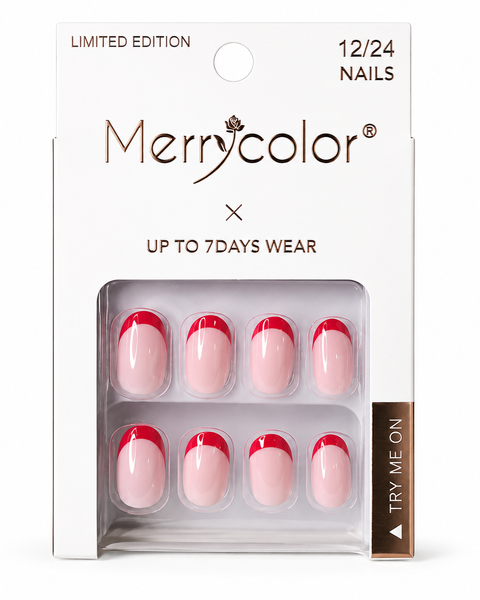 Uñas Postizas Francesas Pequeñas De Fácil Aplicación MerryColor