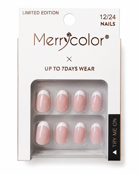 Uñas Postizas Francesas Pequeñas De Fácil Aplicación MerryColor