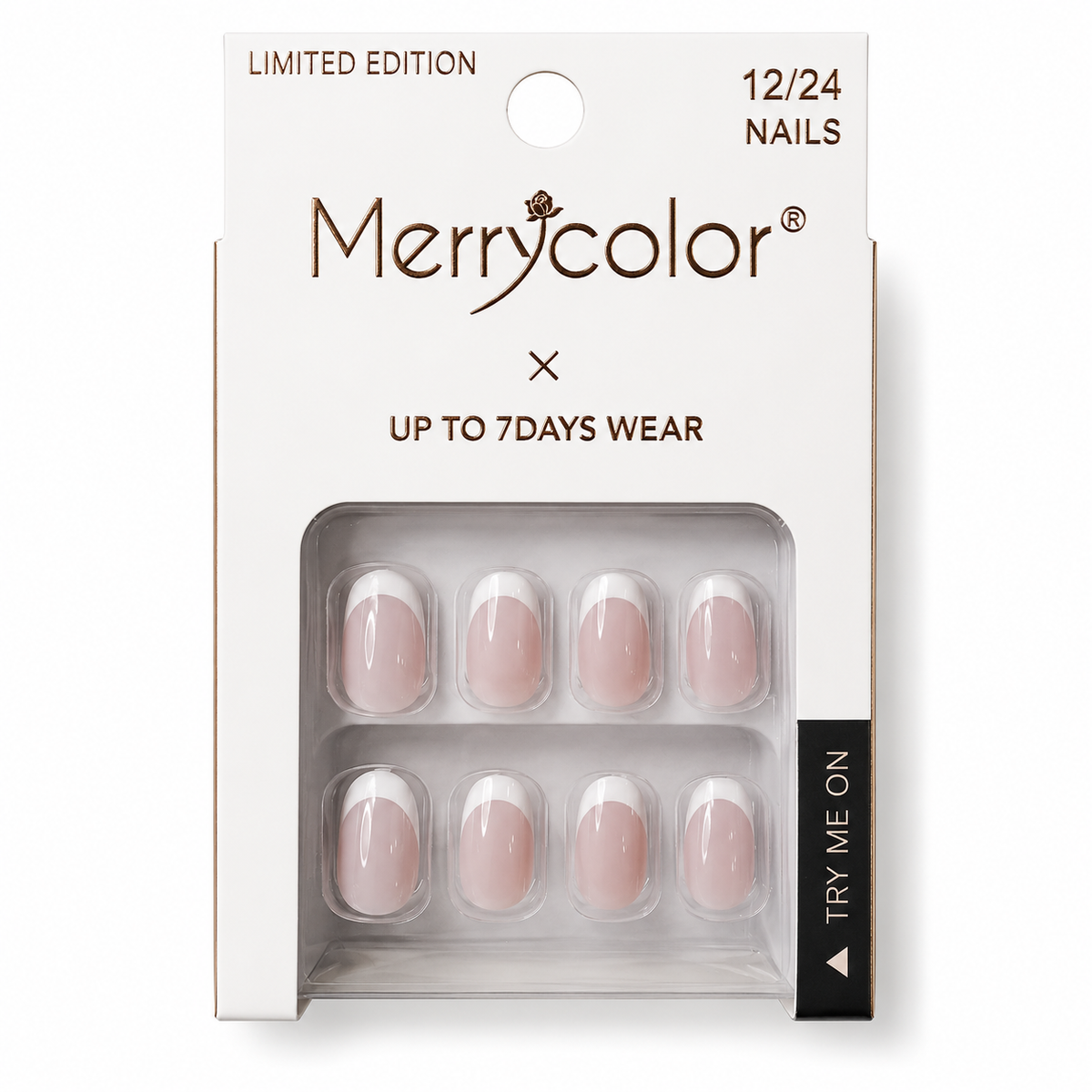 Uñas Postizas Francesas Pequeñas De Fácil Aplicación MerryColor
