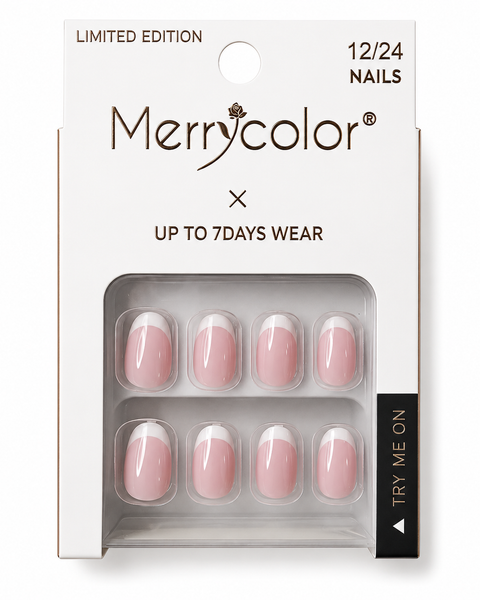 Uñas Postizas Francesas Pequeñas De Fácil Aplicación MerryColor