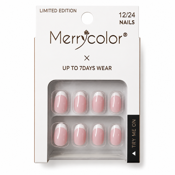 Uñas Postizas Francesas Pequeñas De Fácil Aplicación MerryColor