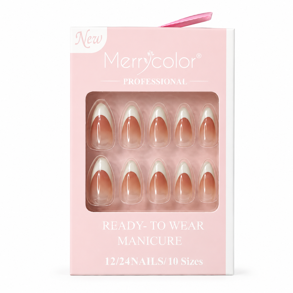Uñas Postizas Francesas De Fácil Aplicación MerryColor