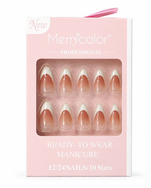 Uñas Postizas Francesas De Fácil Aplicación MerryColor