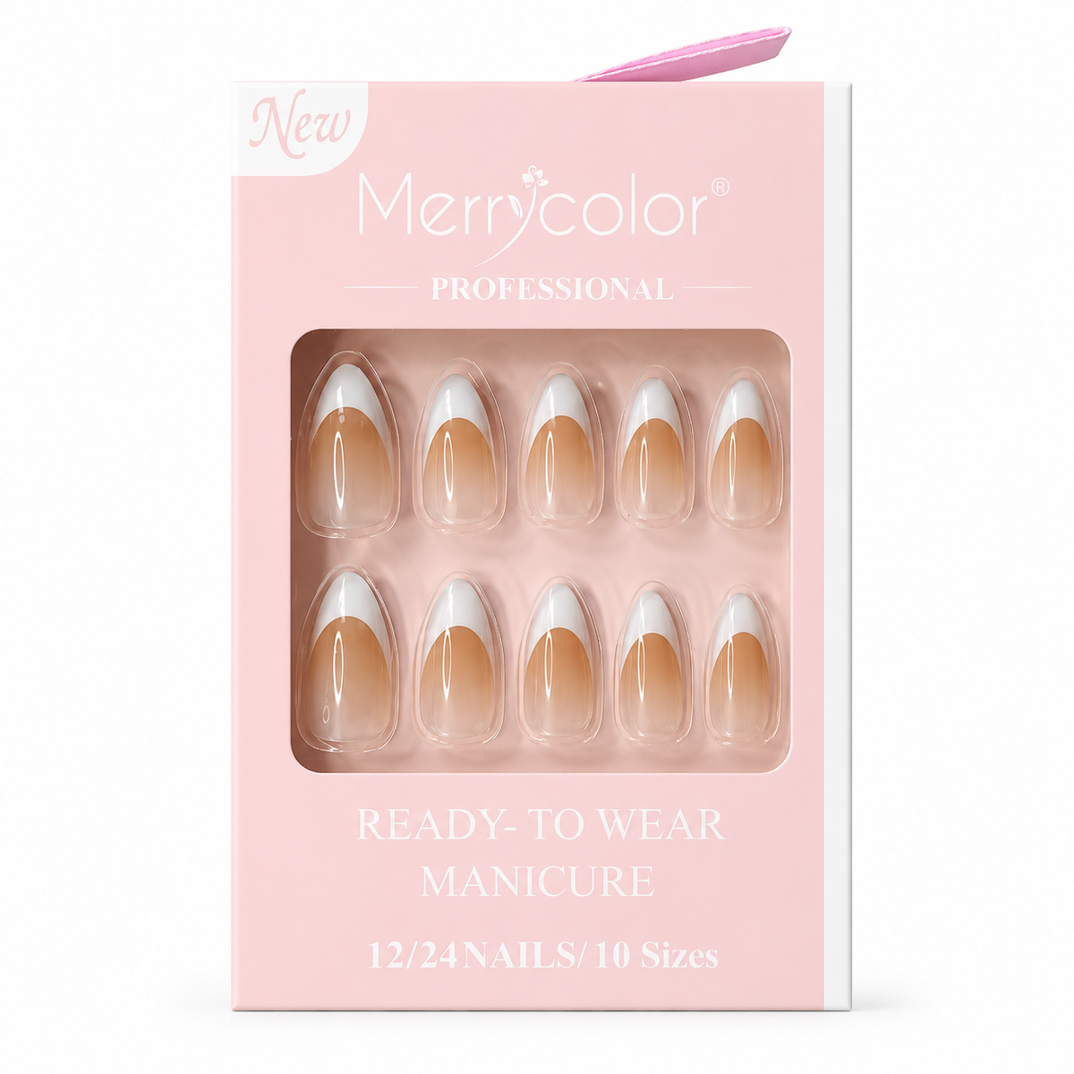 Uñas Postizas Francesas De Fácil Aplicación MerryColor