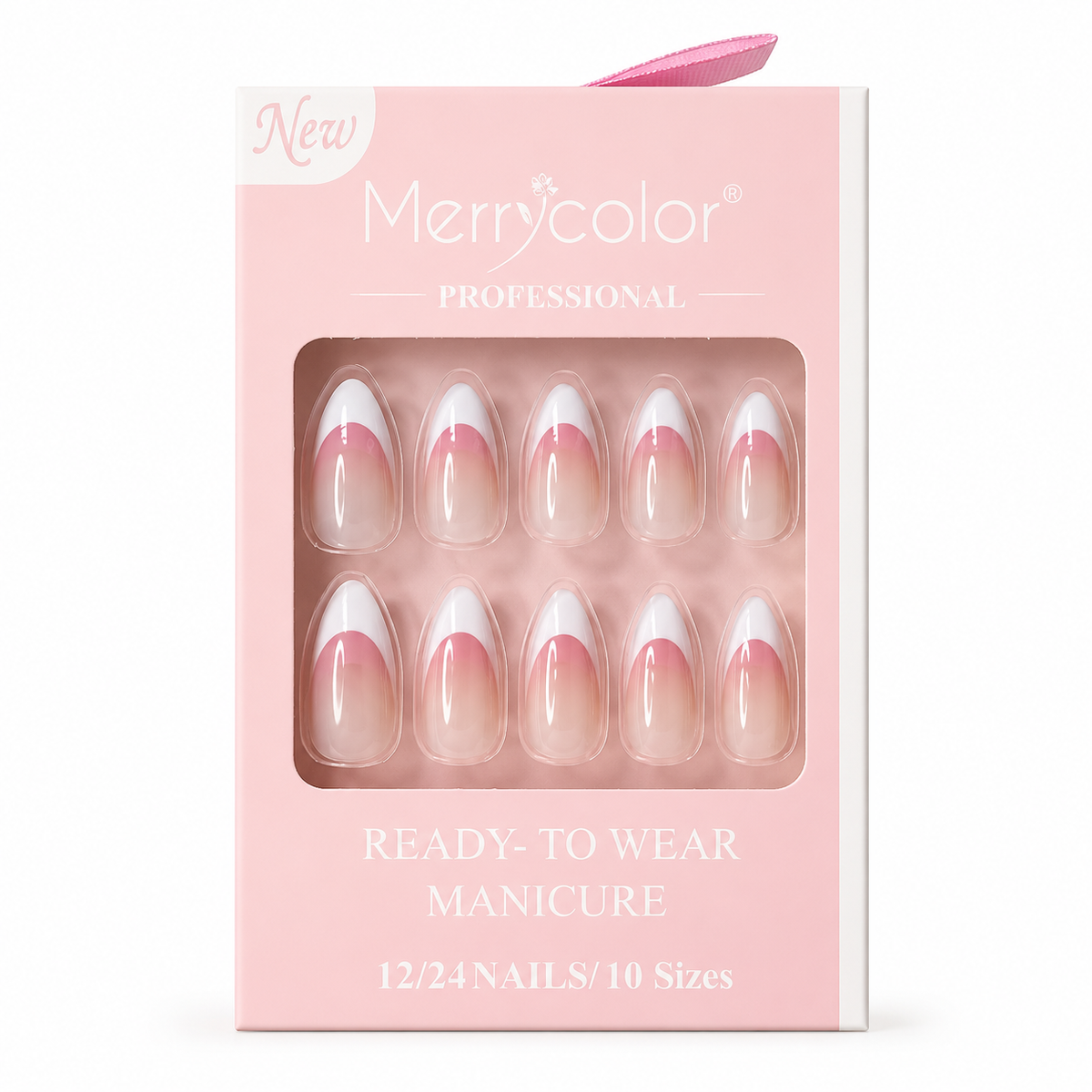 Uñas Postizas Francesas De Fácil Aplicación MerryColor