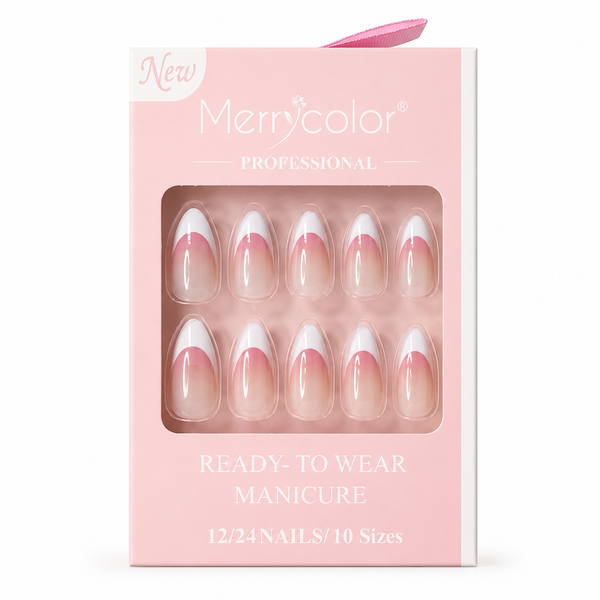 Uñas Postizas Francesas De Fácil Aplicación MerryColor