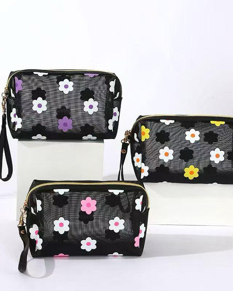 Cosmetiquero con diseño de flores