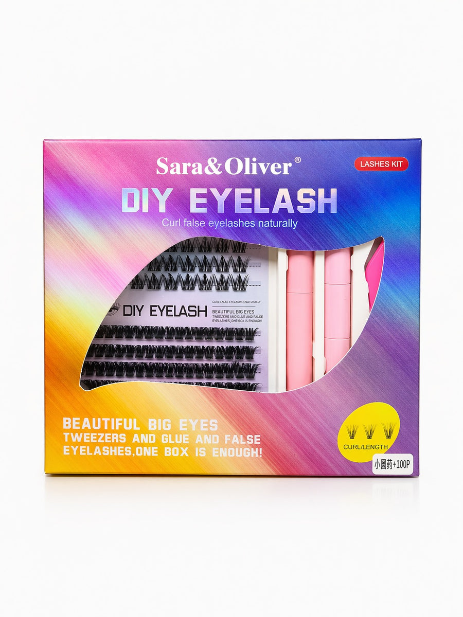 Kit de pestañas completo + incluye aplicador y pegamento